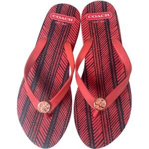Coach Alessa Red Women Flip Flop Coral 9-10